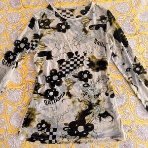 Vintage Galliano Mesh Long Sleeve Top